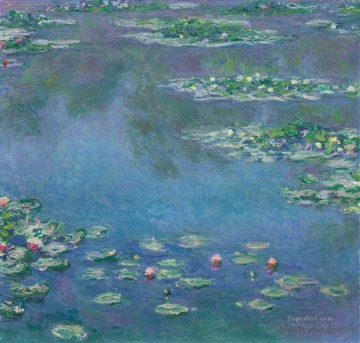 Flores Painting - nenúfares estanque azul verde Monet Impresionismo Flores